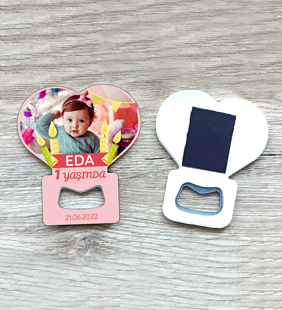 DOĞUM GÜNÜ AÇACAKLI KALP ŞEKİLLİ MAGNET